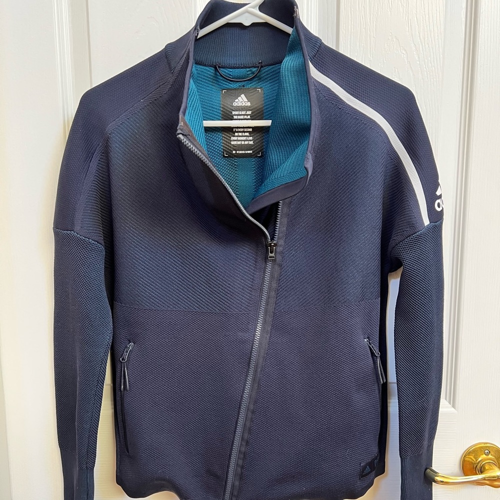 Adidas PrimeKnit activewear jacket dark blue